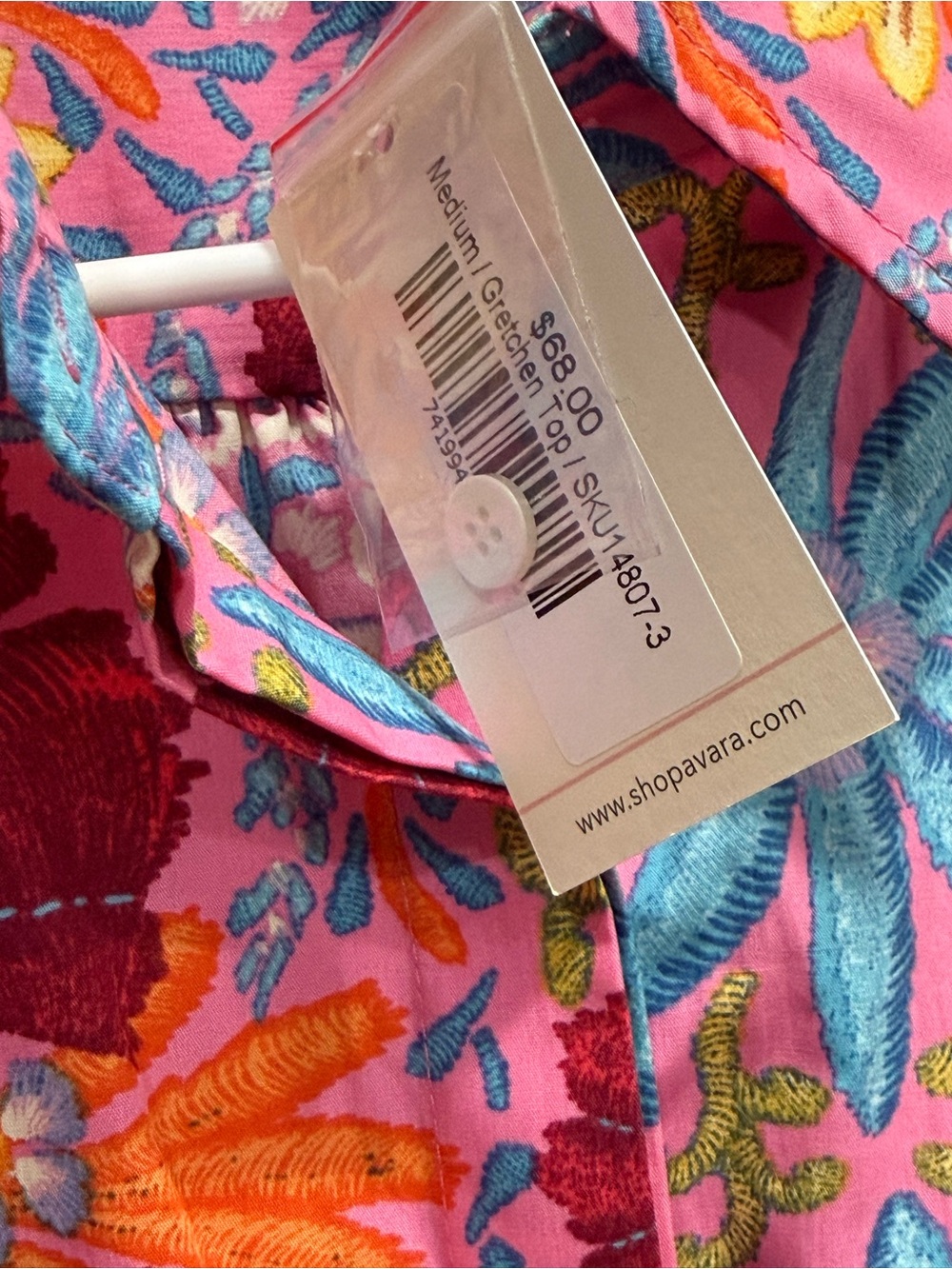 NWT Olivaceous Pink Puff Sleeve Blouse Relaxed Fit - Picture 3 of 5